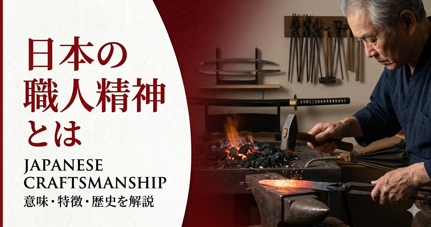 日本の職人精神を体現する刀鍛冶の職人が、火花を散らしながら刀を打つ作業風景（Japanese Craftsmanship）