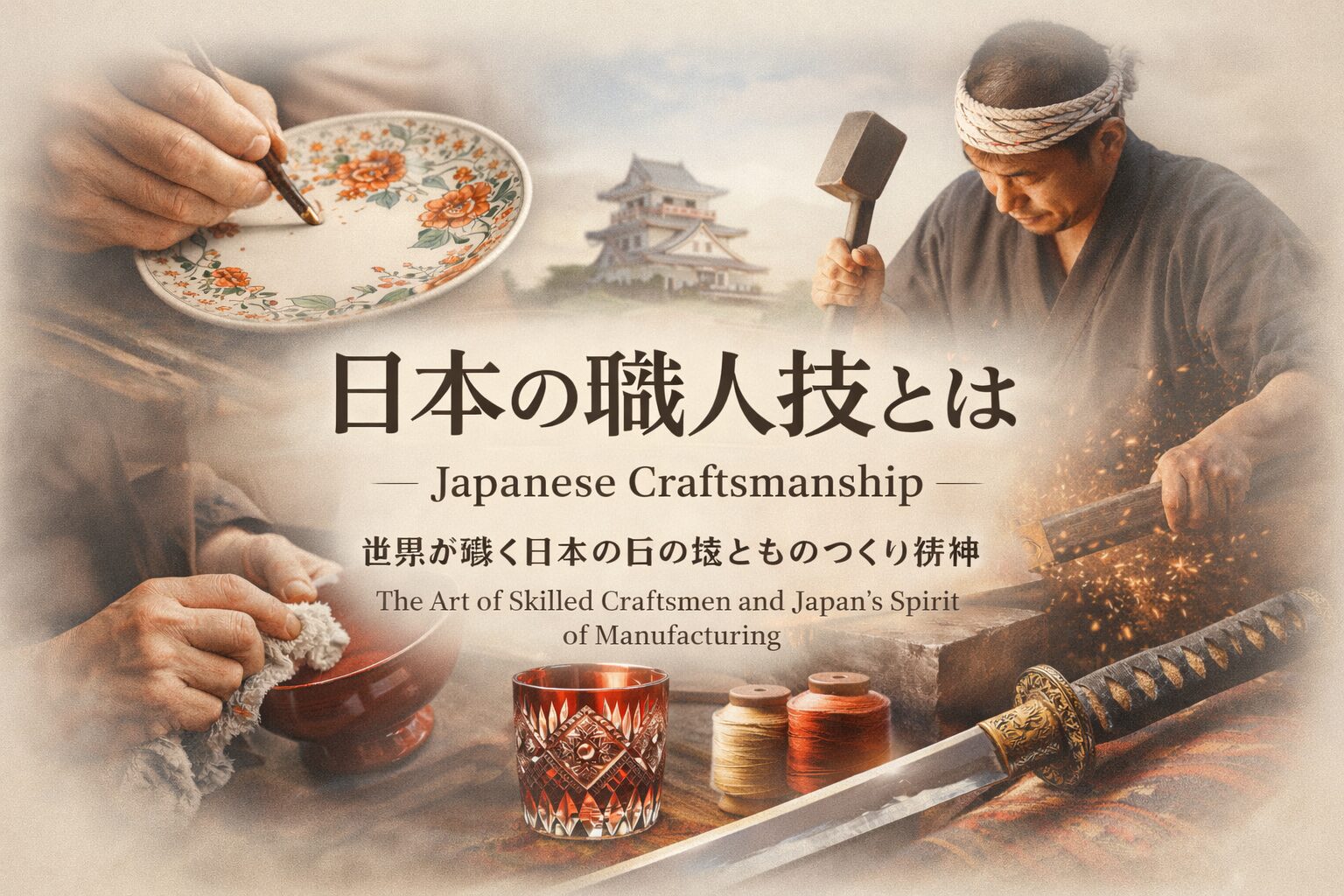 日本の職人技とものづくり文化を表す職人の作業風景（Japanese Craftsmanship）